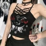 T-shirt Gothique Imprimé En Coton Et Polyester