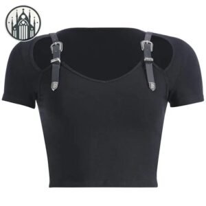 T-shirt Gothique Ceinture Coton Maillé — Univers Gothique