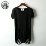 T-shirt Gothique Lacet En Cuir - Adopte Un Style Morbide - Noir / s