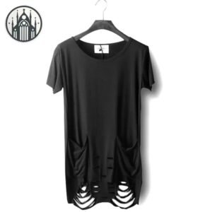 T-shirt Gothique Déchiré Coton Noir — Univers Gothique
