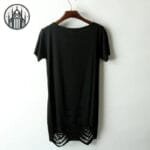 T-shirt Gothique Lacet En Cuir - Adopte Un Style Morbide