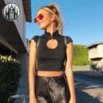 T-shirt Gothique Lune Inversée De Qualité Supérieure
