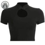 T-shirt Gothique Lune Inversée De Qualité Supérieure - s