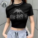 T-shirt Gothique Spider Heart - Noir Rouge Bleu - Spider / s