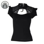 Haut Gothique Dentelle Noire Coton — Univers Gothique
