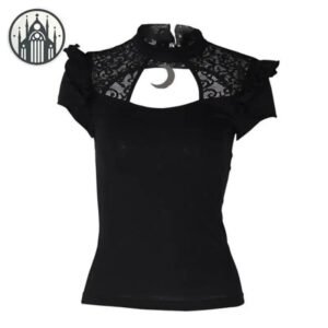Haut Gothique Dentelle Noire Coton — Univers Gothique