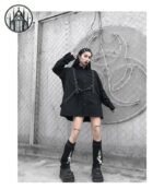 Haut Gothique Oversize Noir Femme — Univers Gothique (vue 2)