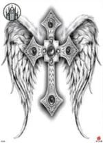 Tatouages Gothiques éphémères: Dos Complet Mystérieux - 01