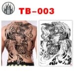 Tatouages Gothiques éphémères: Dos Complet Mystérieux - 08