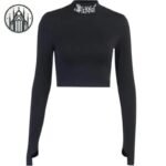 Haut Gothique Épaule Dénudée Spandex — Univers Gothique