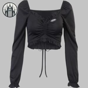 Haut Gothique Manches Longues Velours — Univers Gothique