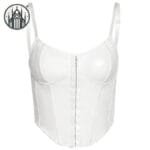 Top Gothique Renforcé En Polyester - Dentelles Fines Motifs Soignés - Parfait Pour Toutes Les Occasions! - Blanc / s
