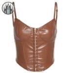 Top Gothique Renforcé En Polyester - Dentelles Fines Motifs Soignés - Parfait Pour Toutes Les Occasions! - Marron / s