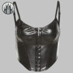 Top Gothique Renforcé En Polyester - Dentelles Fines Motifs Soignés - Parfait Pour Toutes Les Occasions!