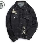 Veste Gothique Denim Emo Noir
