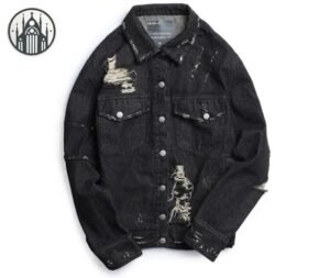 Veste Gothique Denim Emo Noir — Univers Gothique