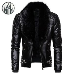Veste Gothique Fourrure Amovible Noir — Univers Gothique