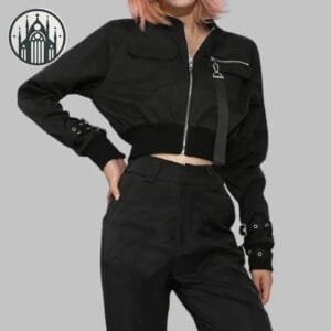 Veste Gothique à Manches Longues Coupée Courte