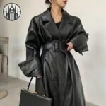 Manteau Gothique Simili Cuir Long — Univers Gothique (vue 3)