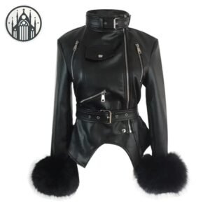Veste Gothique Fourrure Manches Femme — Univers Gothique