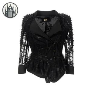 Veste Gothique Dentelle Florale Femme — Univers Gothique
