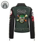 Veste Gothique Tête Mort Graffiti — Univers Gothique (vue 3)