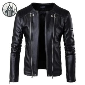Veste Gothique Cuir Glissière Homme — Univers Gothique