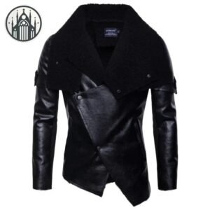 Veste Gothique Cuir Noir Homme Épaisse — Univers Gothique