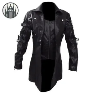 Veste Gothique Homme En Cuir Pu Résistant à L’abrasion - Livraison Offerte 2 Veste Gothique Homme En Cuir Pu Résistant à L’abrasion - Livraison Offerte - 5xl