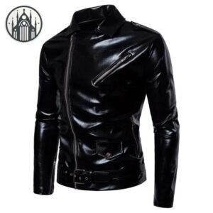 Veste Gothique Homme Cuir Noir — Univers Gothique