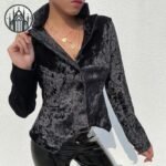 Veste Gothique Velours Longue — Univers Gothique (vue 2)