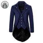 Veste Gothique Masculine En Polyester Et Coton Doux - Bleu / s