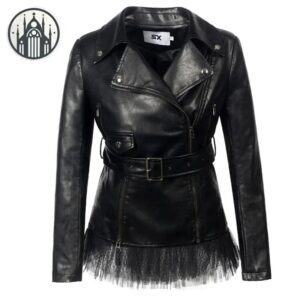 Veste Gothique Dentelle Simili Cuir — Univers Gothique