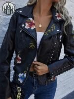 Veste Gothique Punk Rivets Broderies — Univers Gothique (vue 7)