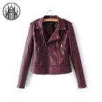 Veste Simili Cuir Gothique Femme - Bordeaux / s