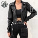 Veste Simili Cuir Noir: Gothique Sexy & Résistant