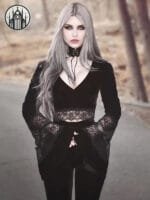 Vêtement Gothique Punk élégant En Polyester/spandex - Noir