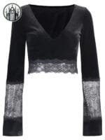 Vêtement Gothique Punk élégant En Polyester/spandex - Noir